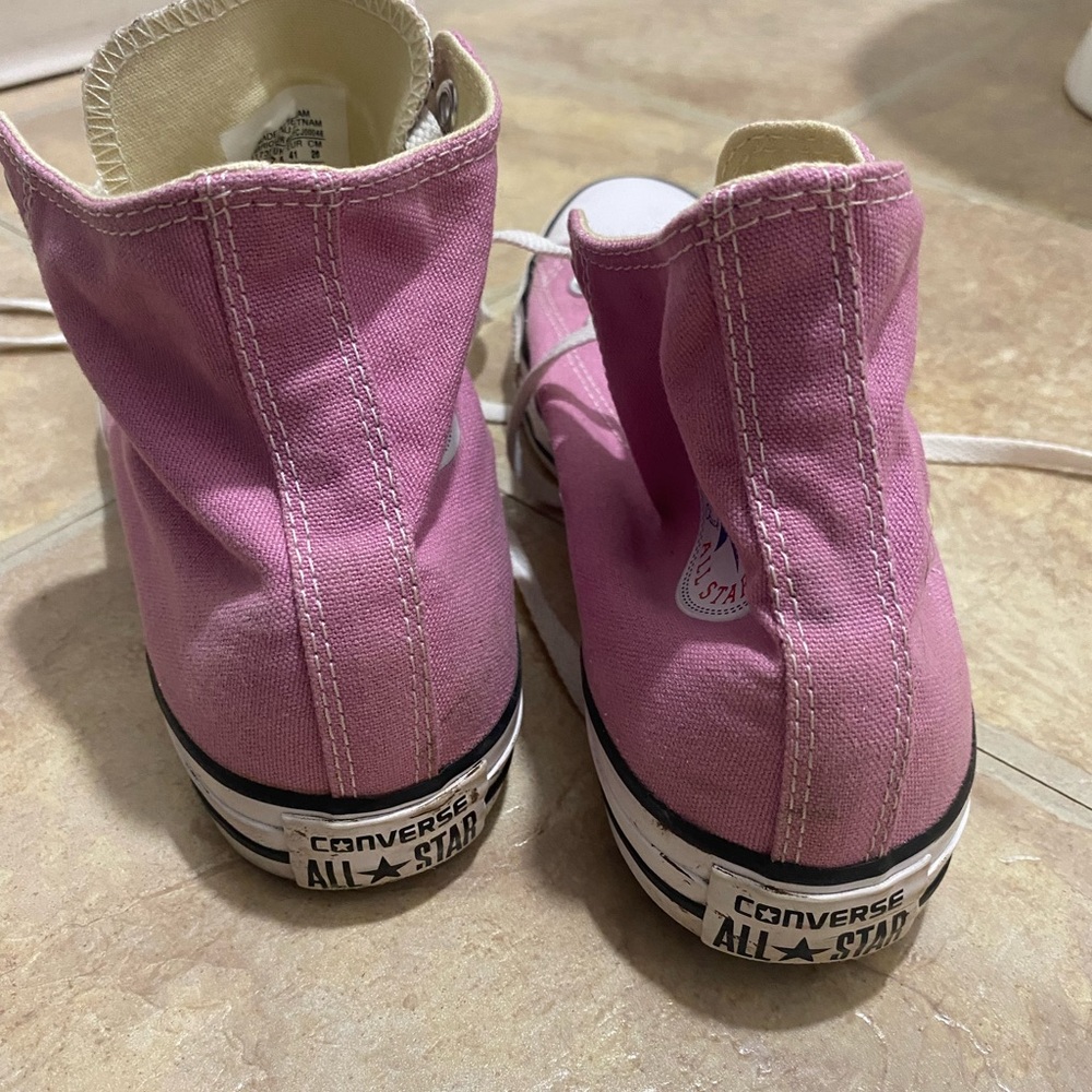 Converse All Star Pink Canvas High-Tops - Picture 8 of 9